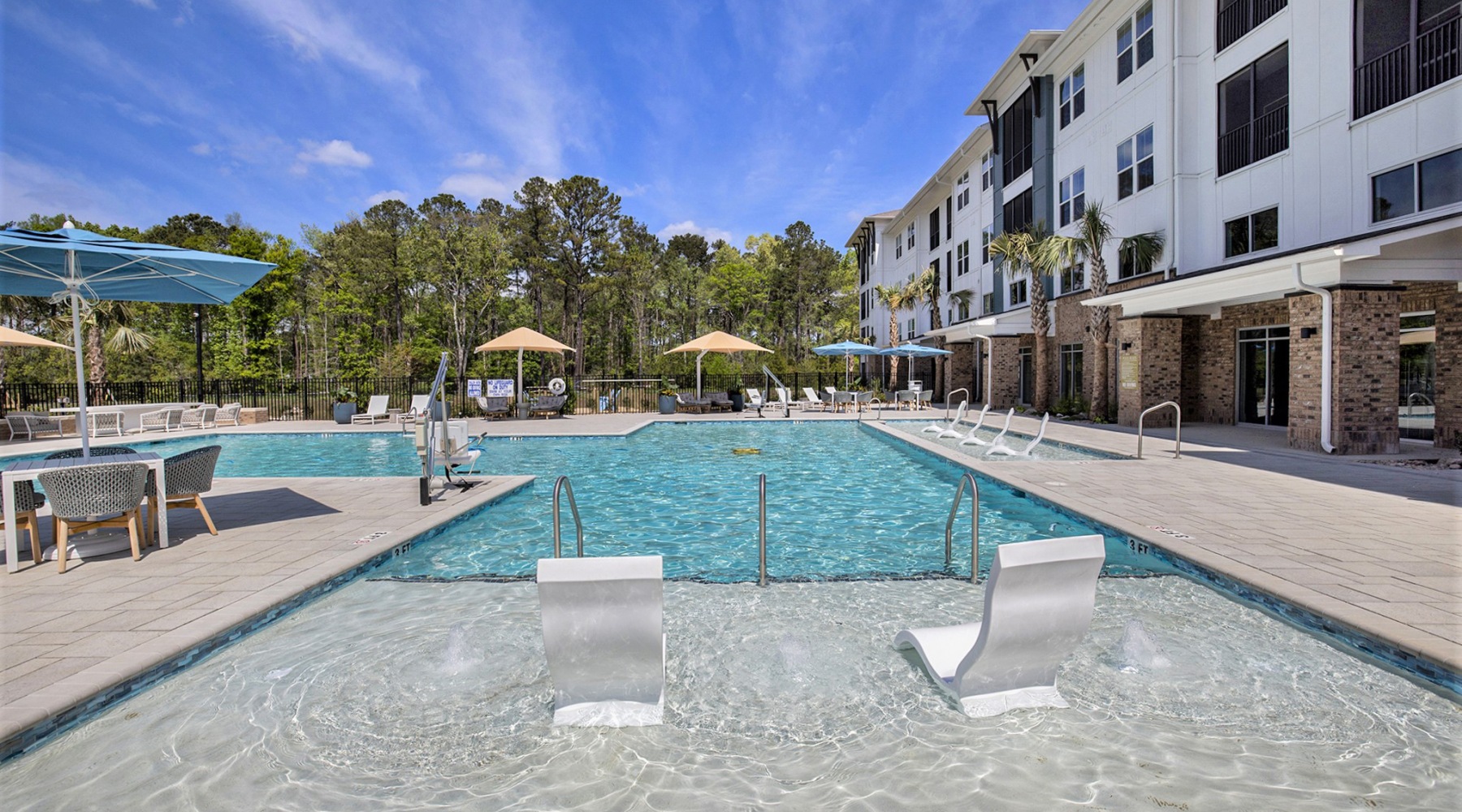 Sparkling swimming pool  outdoor swimming pool