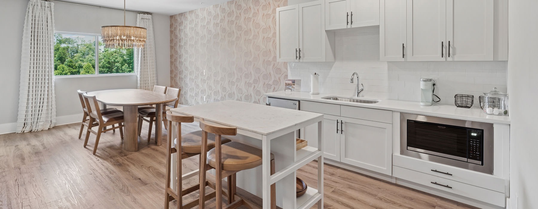 kitchen and dining areas