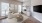 work space in living room with large windows