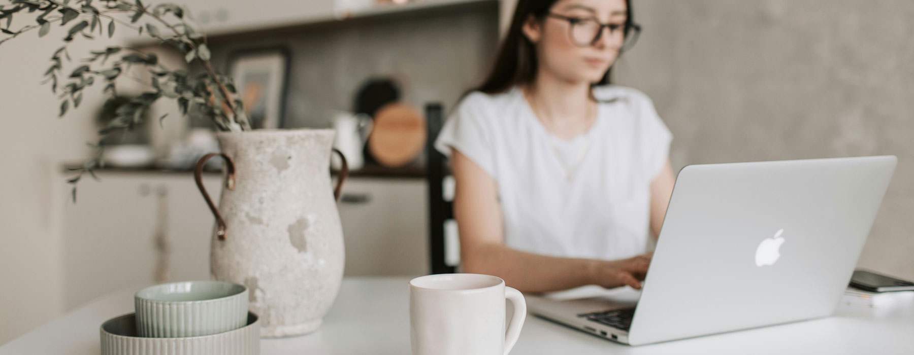 woman working on a laptop